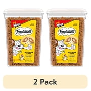 2 pack Temptations Classic Tasty Chicken Flavor Crunchy And Soft Treats For Cats, 16 Oz Tub