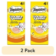 (2 pack) Temptations Lickable Spoons Wet Cat Treat, Tasty Chicken and Cheesy Cheese, 10 Grams, Pack of 4