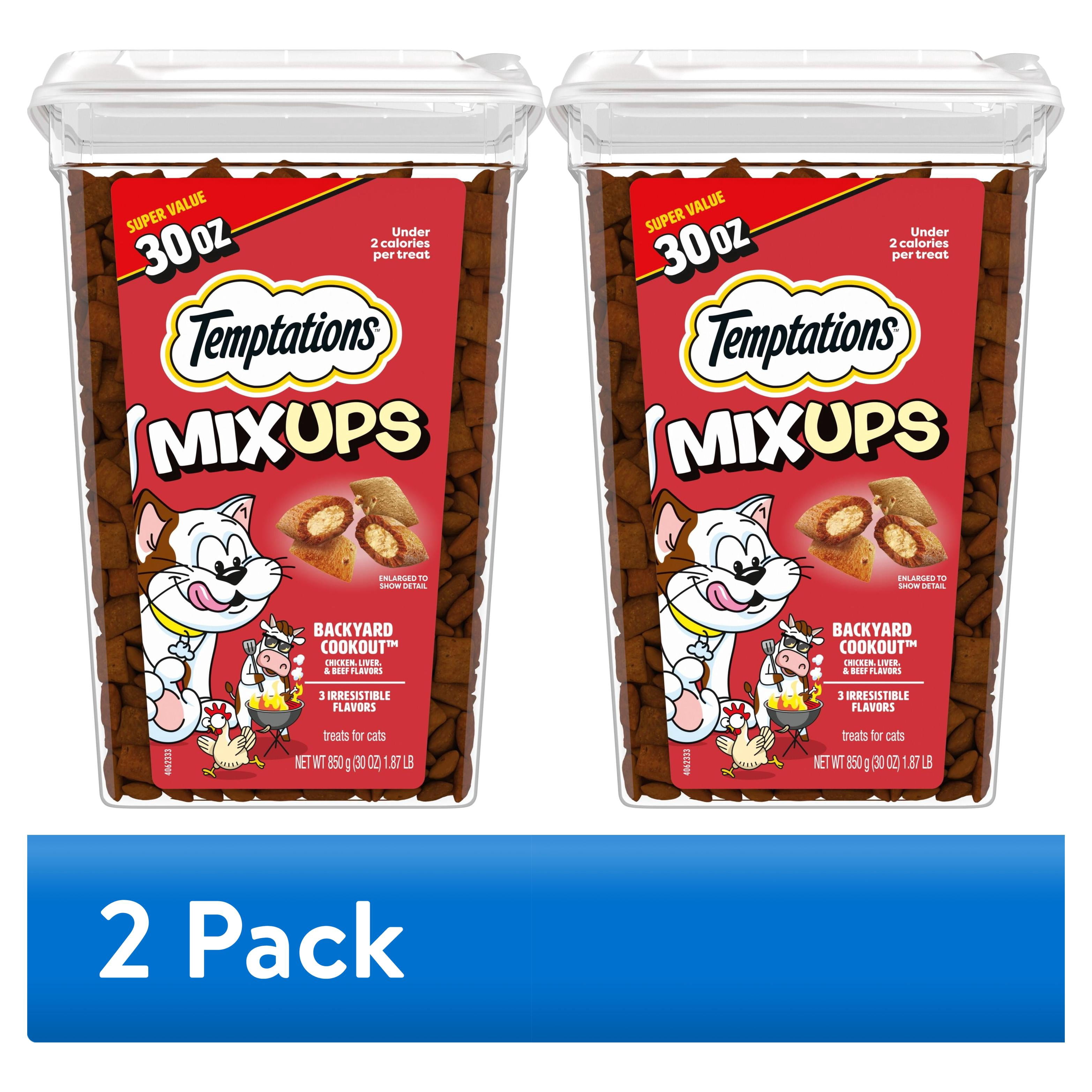 (2 pack) Temptations Mixups Backyard Cookout Flavor Crunchy And Soft Cat Treats, 30 Oz Tub
