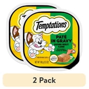 (2 pack) Temptations Seafood Medley Flavor Paté In Gravy Wet Cat Food, 3.5 Oz Tray