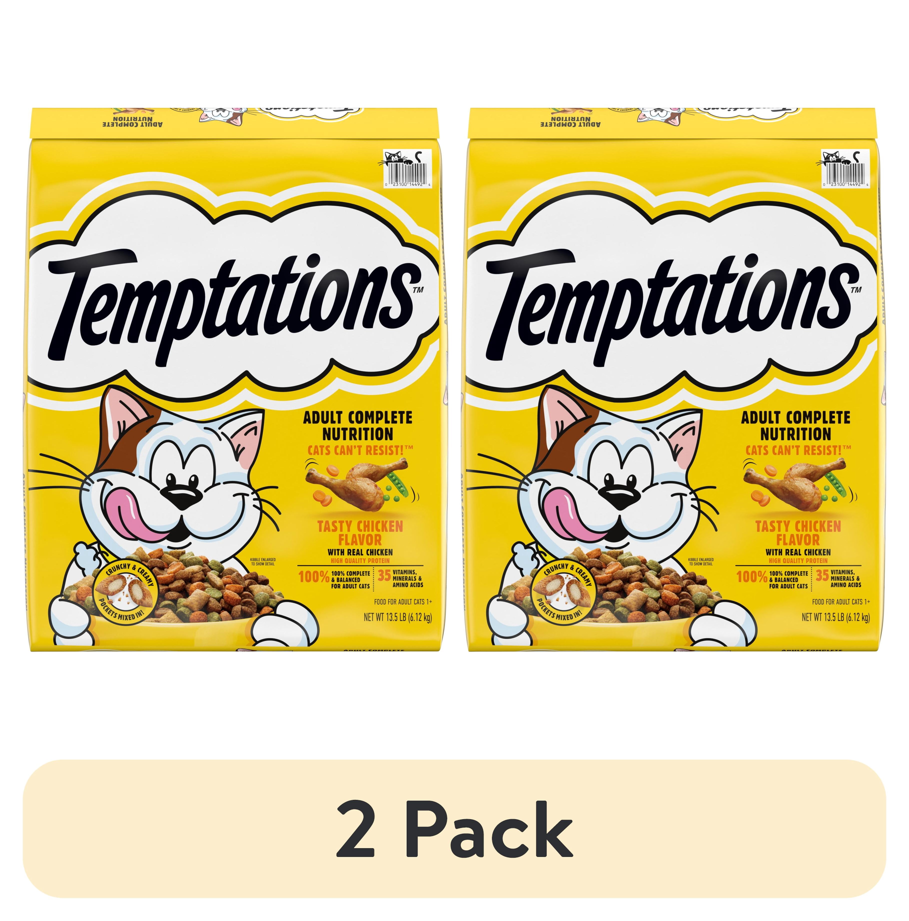 (2 pack) Temptations Adult Dry Cat Food Tasty Chicken Flavor, 13.5 Lb Bag