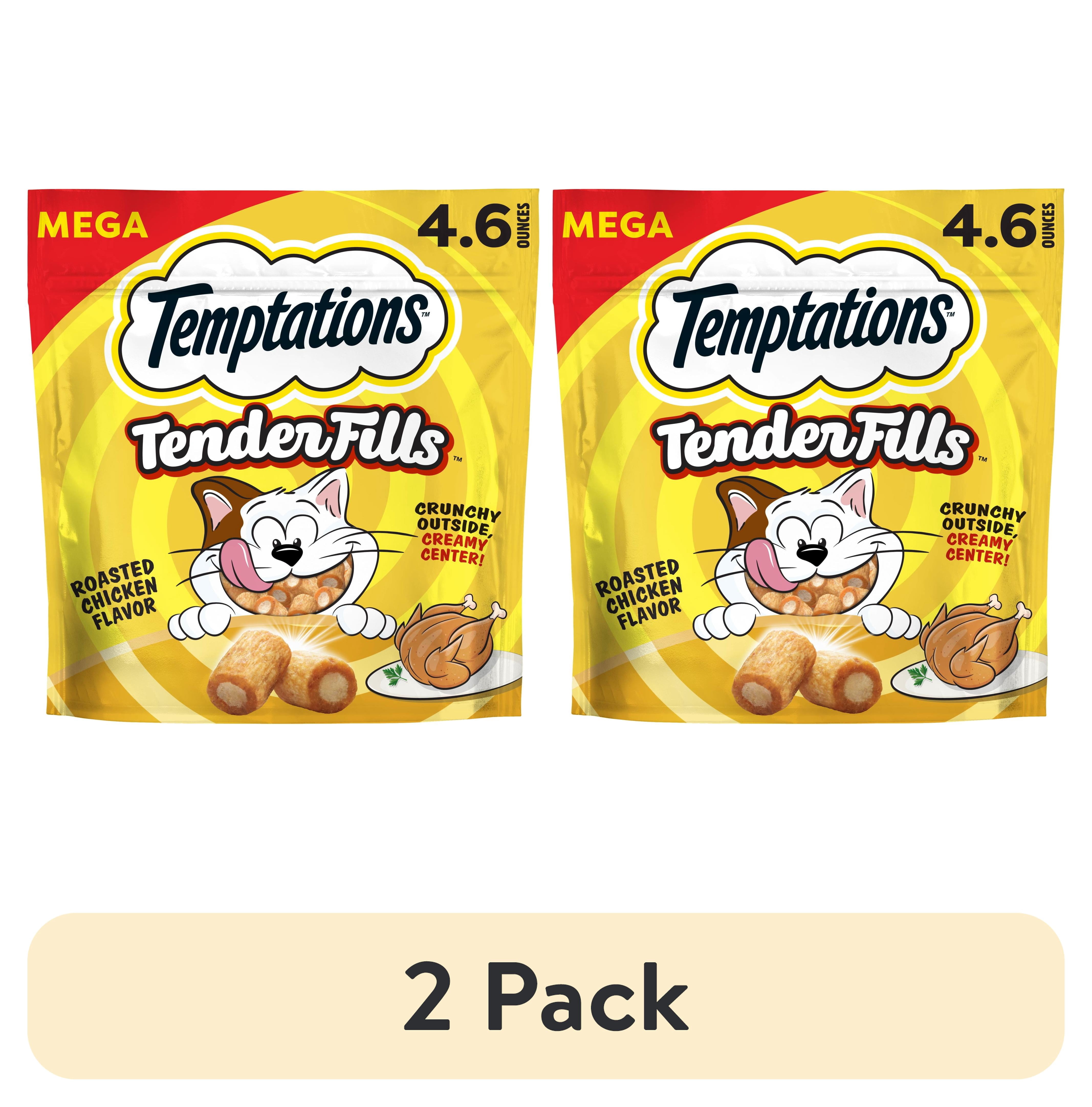 (2 pack) Temptations Tender Fills Roasted Chicken Flavor Crunchy And Soft Adult Treats For Cats, 4.6 Oz Pouch