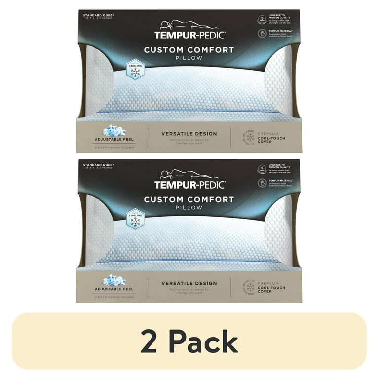 2 pack) Tempur-Pedic Custom Comfort Bed Pillow and Cooling