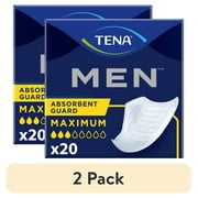 (2 pack) Tena Incontinence Guards for Men, Maximum, 20 Ct