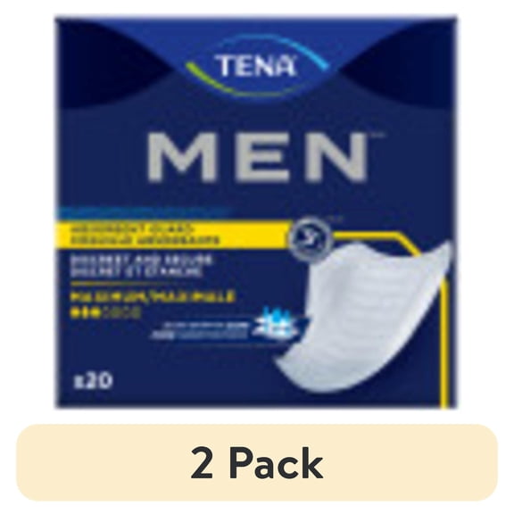 (2 pack) TENA Men Maximum Guards, Incontinence Pads for Men, 20 ct