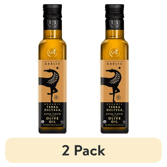 (2 pack) Terra Delyssa Organic Extra Virgin Olive Oil Infused Garlic 8.5FO Glass