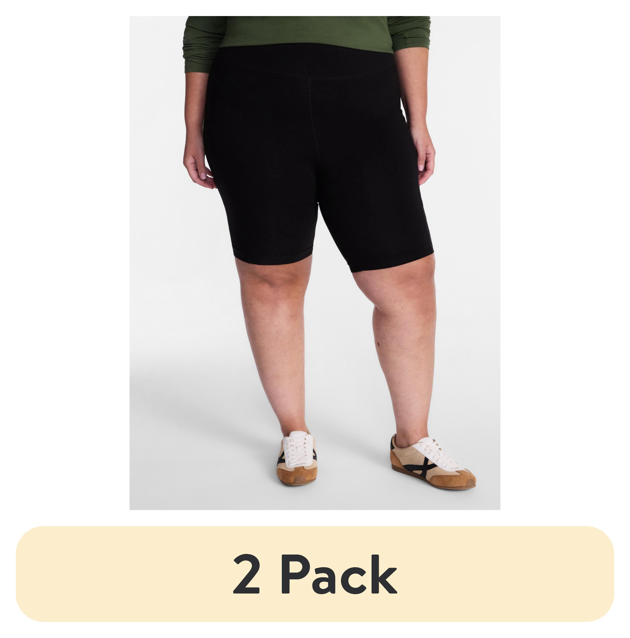 (2 pack) Terra & Sky Women's Plus Bike Short with Pocket, Sizes 0X-5X