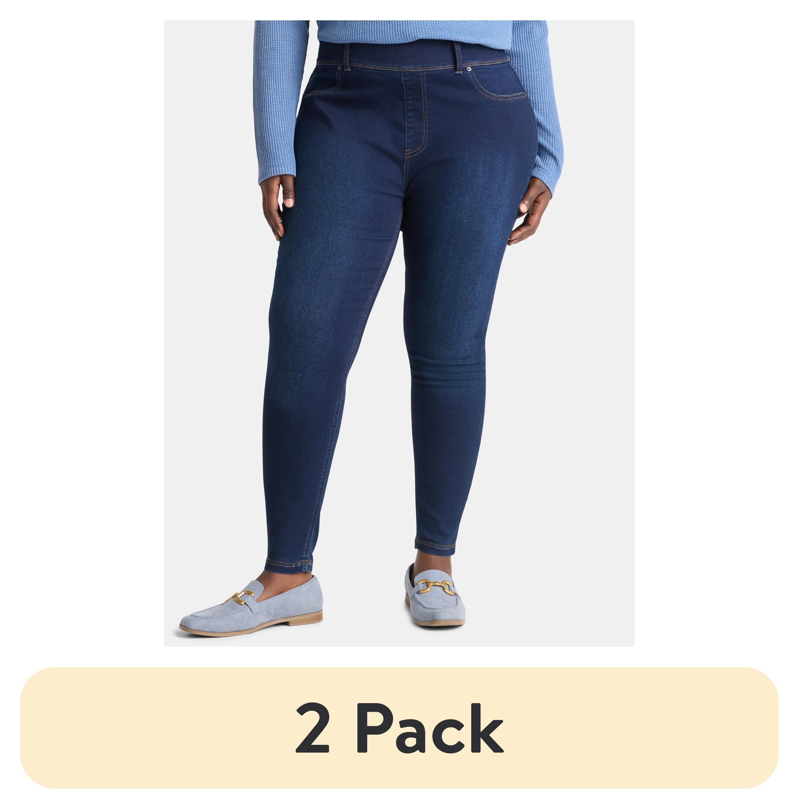 (2 pack) Terra & Sky Women's Plus High Rise Skinny Jegging, 28" Inseam, Sizes 0X-4X