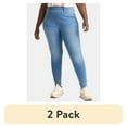 thumbnail image 1 of (2 pack) Terra & Sky Women's Plus High Rise Skinny Jegging, 28" Inseam, Sizes 0X-4X, 1 of 6