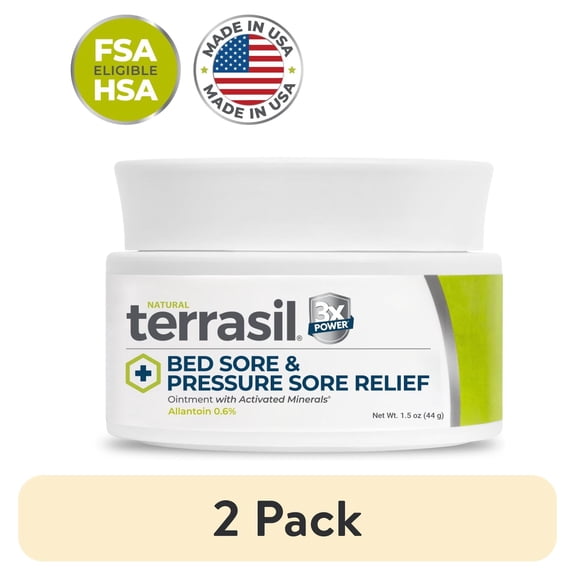 (2 pack) Terrasil Bed Sores Cream for Natural Treatment of Bed Sores & Pressure Sores - 1.5oz Jar