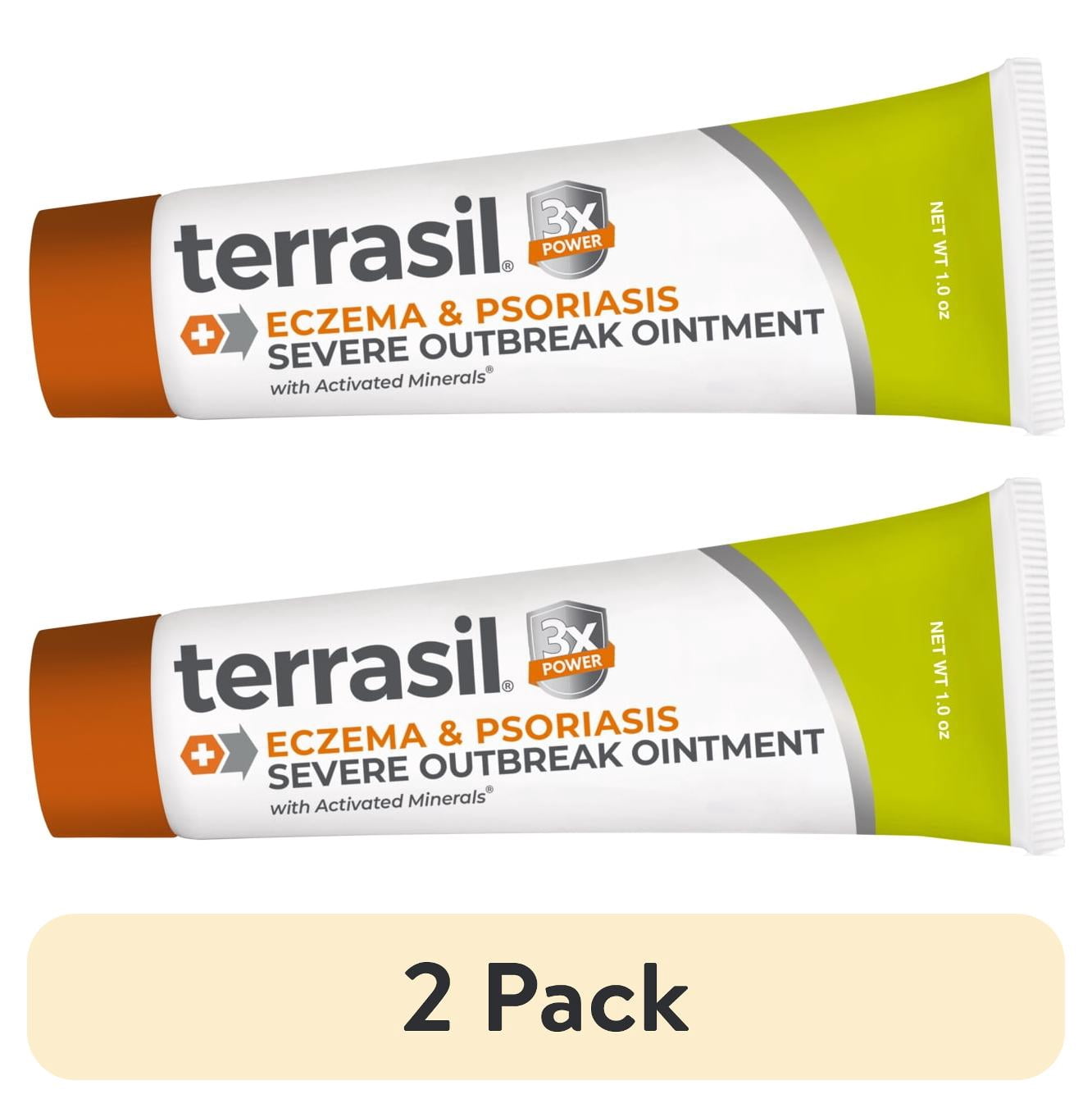 (2 pack) Terrasil Eczema & Psoriasis Ointment with Natural Activated Minerals 3X Action to Relieve Skin Itching & Inflammation (28gm Tube)
