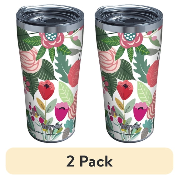 (2 pack) Tervis 20 oz Budding Bliss Multicolored BPA Free Double Wall Tumbler