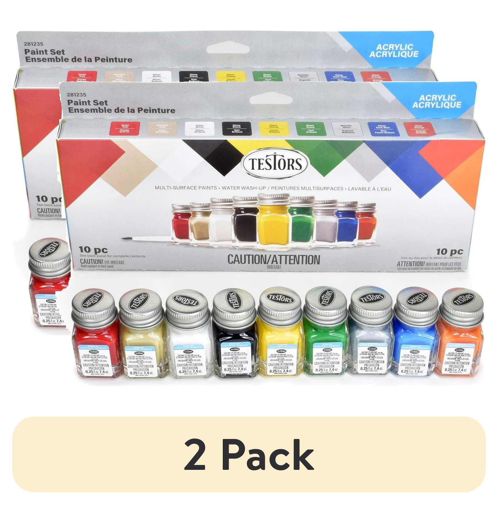(2 pack) Testor Corp. Acrylic 9 Piece Paint Set Value TES281235 Plastics Paint Acrylic