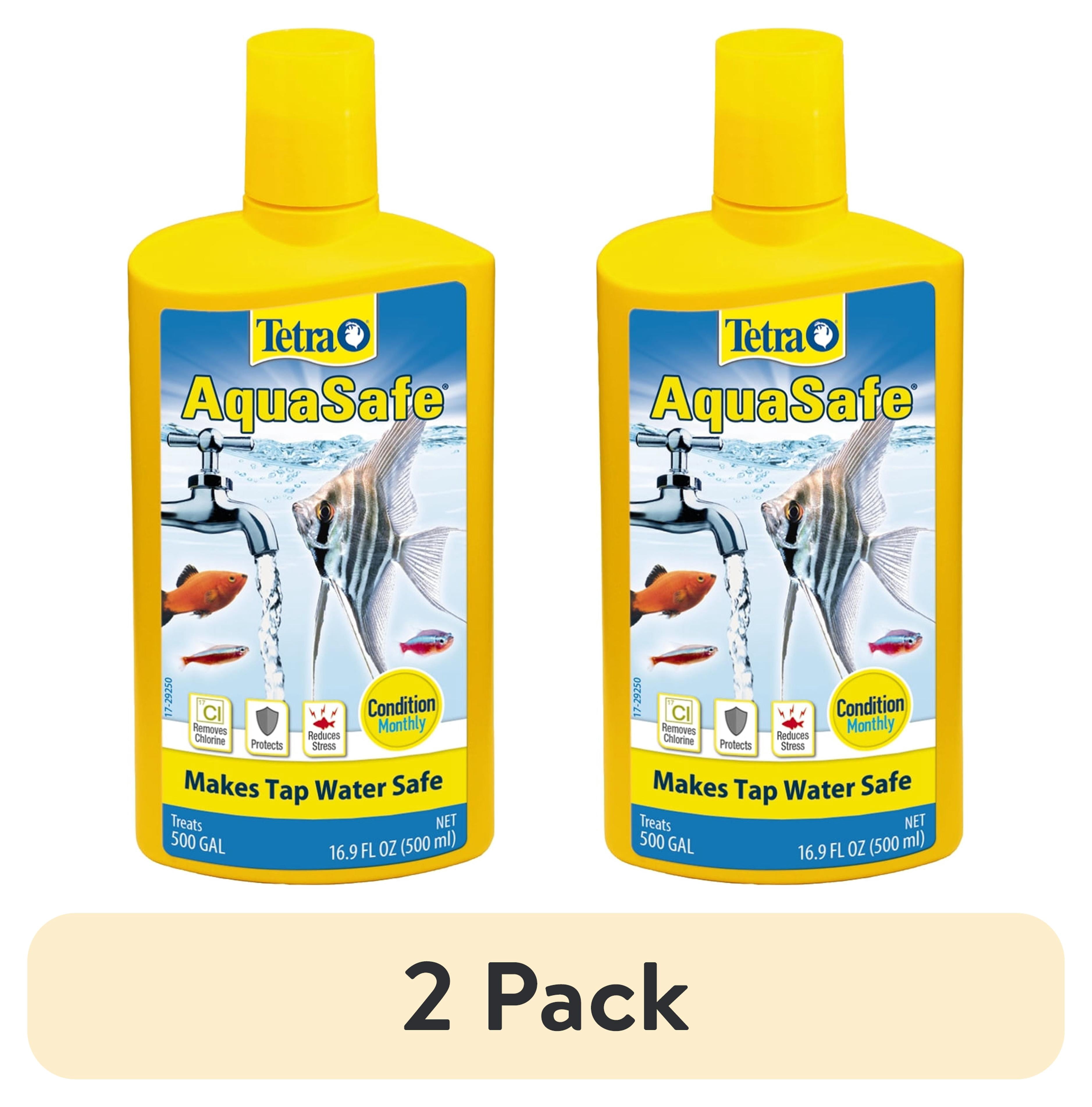 (2 pack) Tetra AquaSafe Aquarium Water Conditioner, Makes Tap Water Safe, Treats 500 Gallons,16.9 oz.