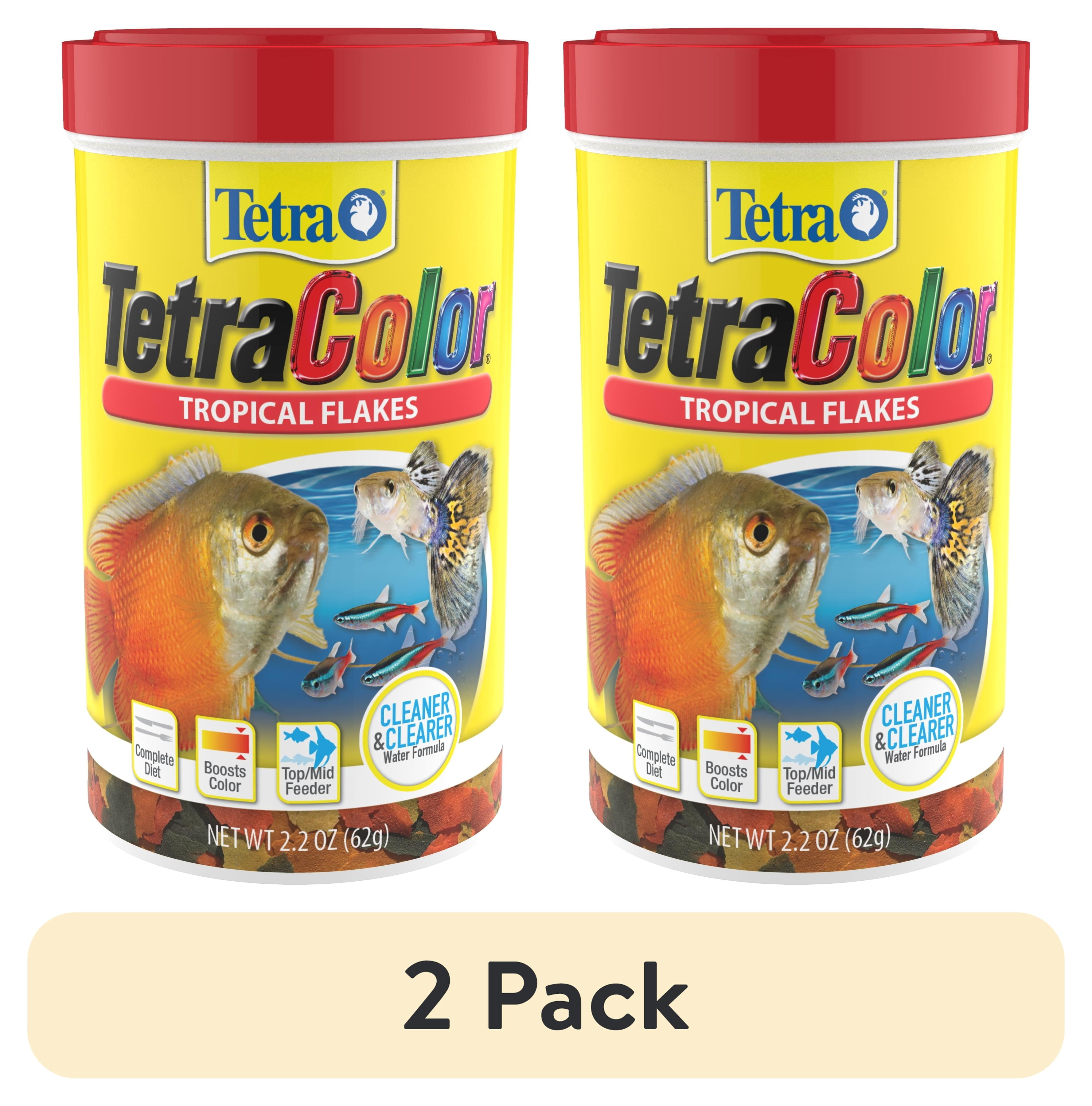 (2 pack) Tetra Color Tropical Flakes Fish Food, Clear Water Advanced Formula, 2.2 oz.
