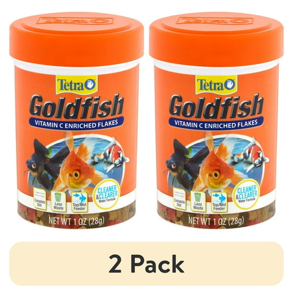 (2 pack) Tetra Goldfish Flakes, Balanced Diet Fish Food, Clear Water Formula, 1 oz.