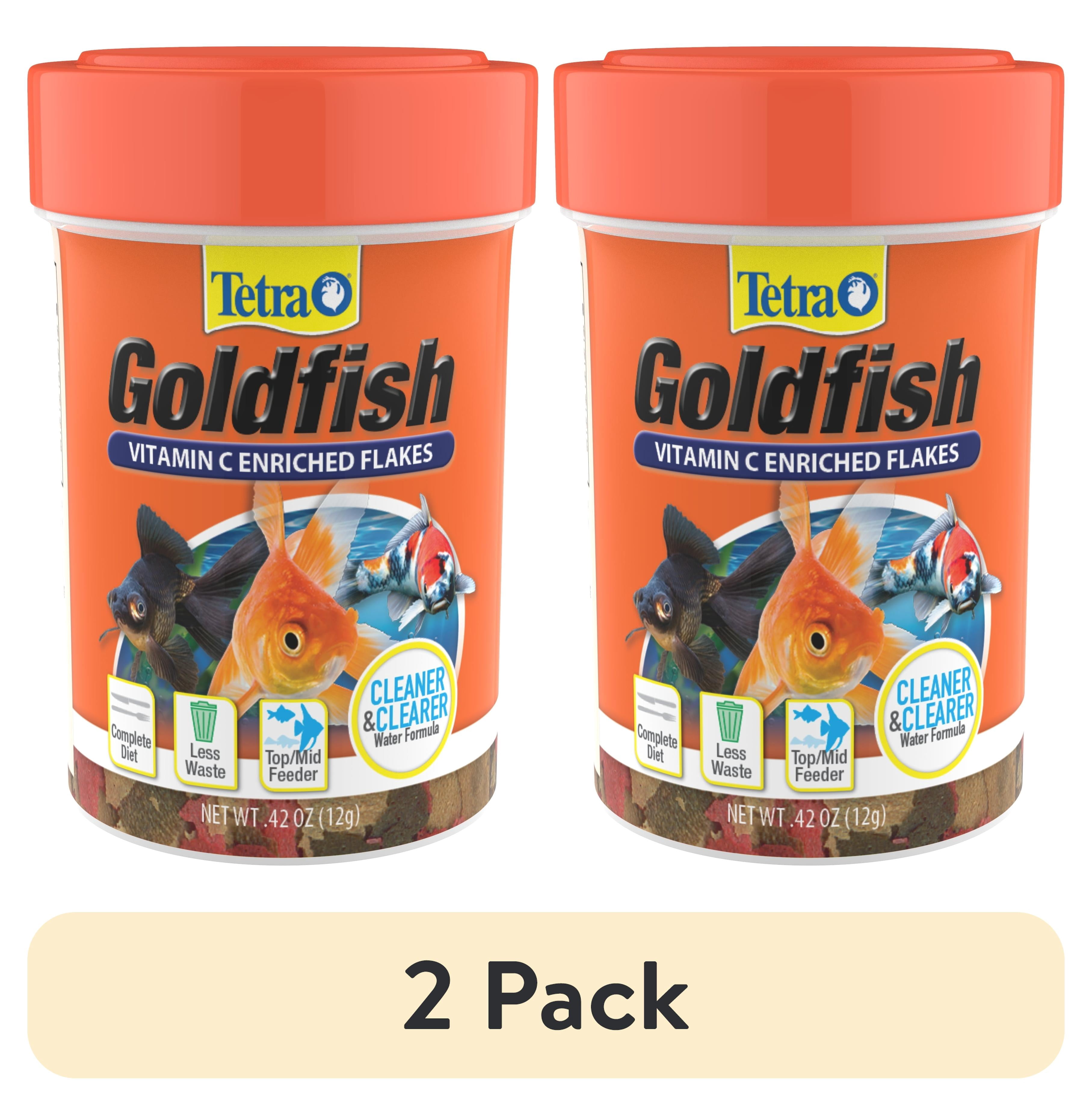 (2 pack) Tetra Goldfish Flakes, Balanced Diet Fish Food, Clear Water Formula, .42 oz.