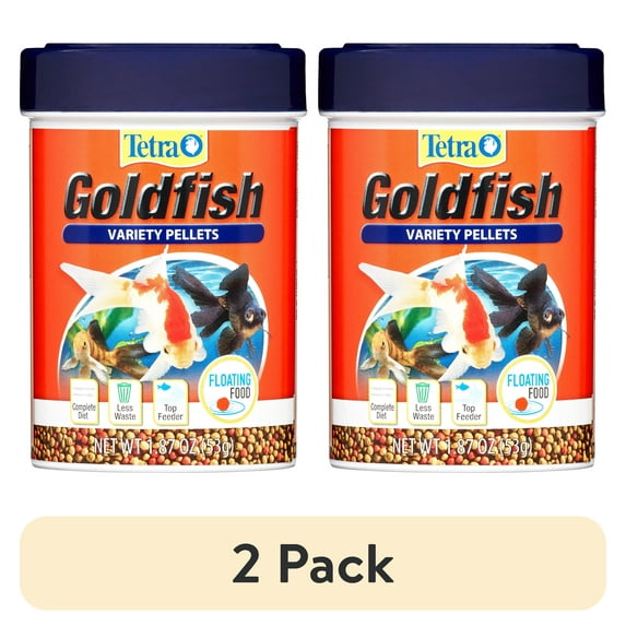 (2 pack) Tetra Goldfish Variety Floating Pellets Fish Food, 1.87 oz.