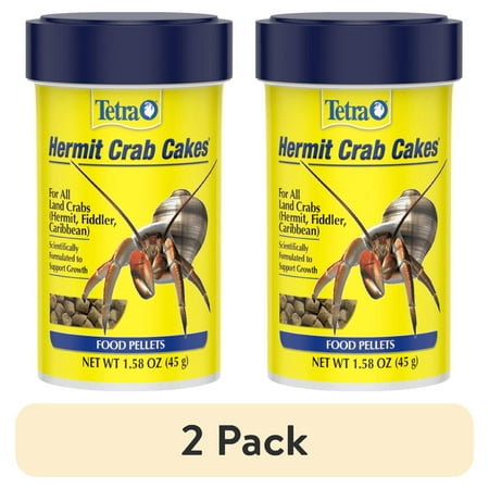 (2 pack) Tetra Hermit Crab Cakes Food Pellets for All Land Crabs, 1.58 oz