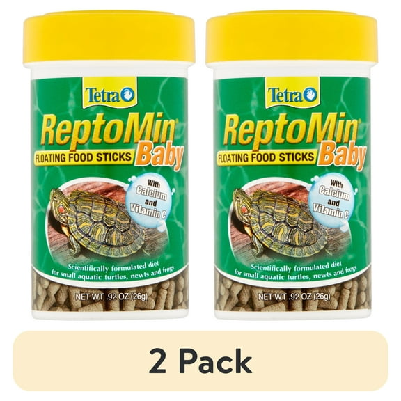 (2 pack) Tetra ReptoMin Baby Floating Food Sticks for Baby Aquatic Turtles and Small Amphibians and Reptiles, .92 oz.