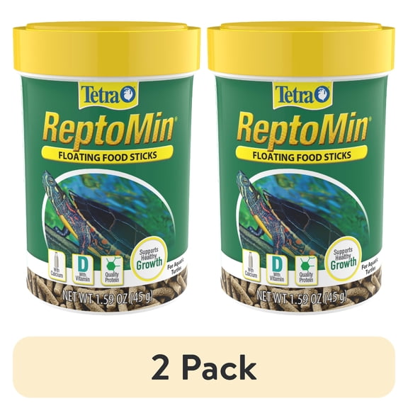 (2 pack) Tetra ReptoMin Floating Food Sticks, 1.59 ounces/45 grams, Soft Stick Food Formulated For Aquatic Turtles