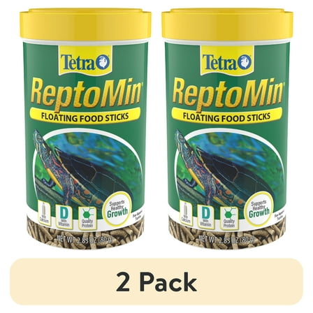 (2 pack) Tetra ReptoMin Floating Food Sticks for Aquatic Turtles, Newts and Frogs, 2.83 oz