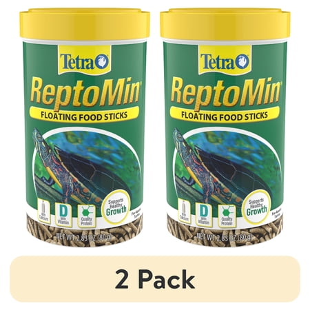 (2 pack) Tetra ReptoMin Floating Food Sticks, Soft Stick Food Formulated for Aquatic Turtles, 2.83 oz