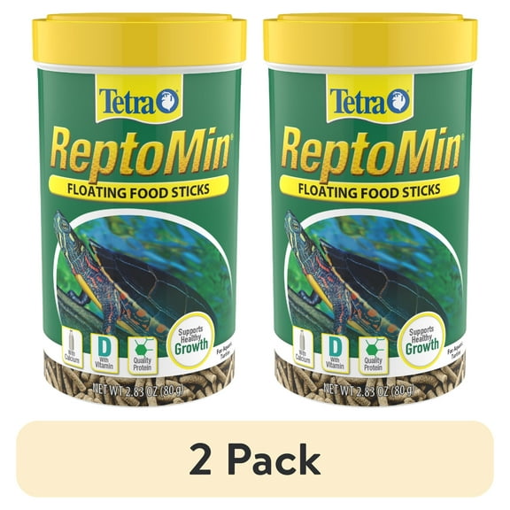 (2 pack) Tetra ReptoMin Floating Food Sticks for Aquatic Turtles, Newts and Frogs, 2.83 oz