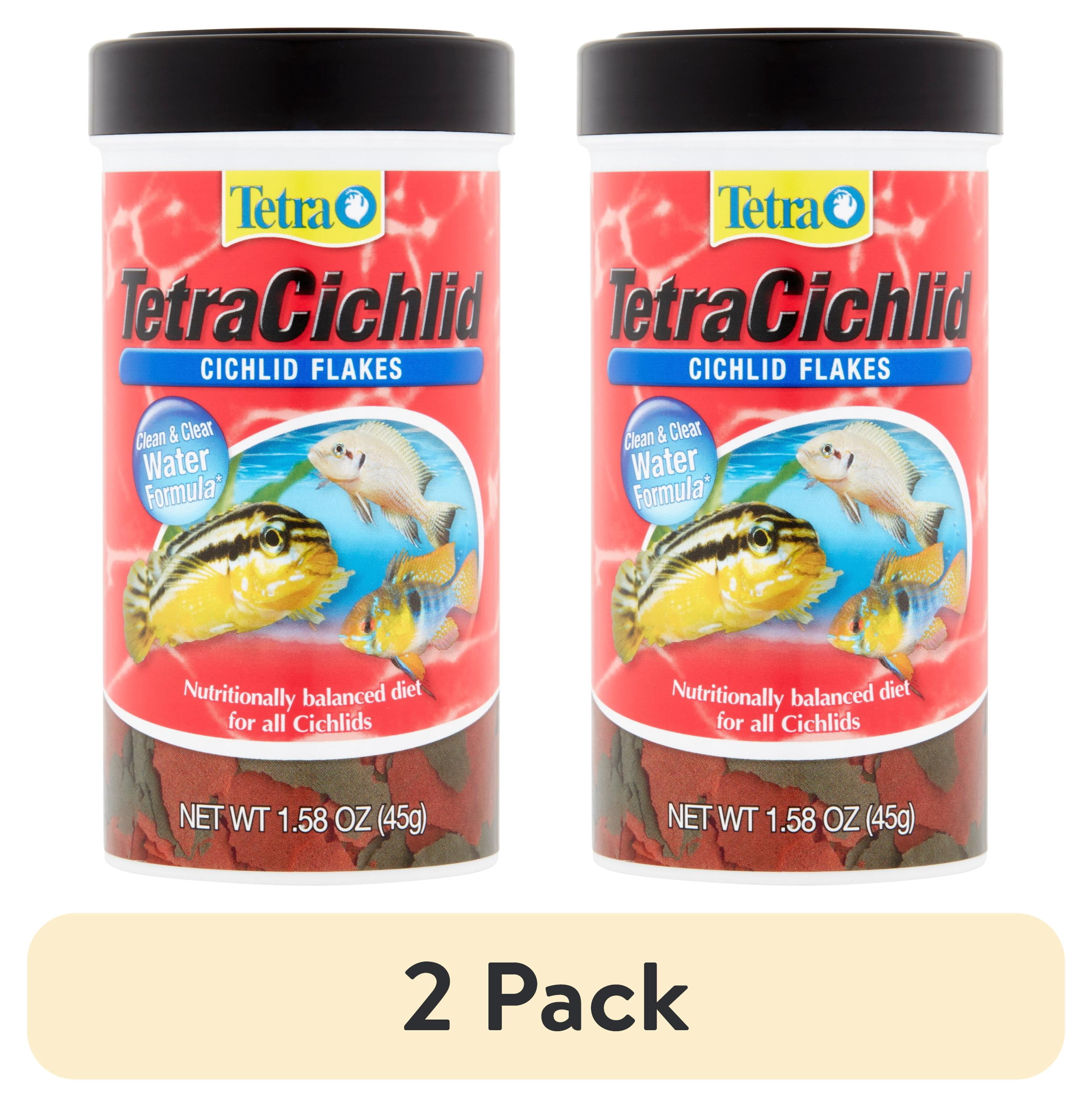 (2 pack) Tetra TetraCichlid Cichlid Fish Food Flakes, Clear Water Advanced Formula 1.58 oz.