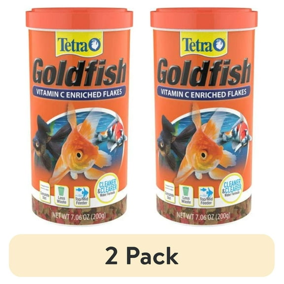 (2 pack) Tetra TetraFin Goldfish Flakes, Balanced Diet Fish Food, 7.06 oz.