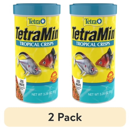 (2 pack) Tetra TetraMin Tropical Crisps Nutritionally Balanced Fish Food, 3.28 oz