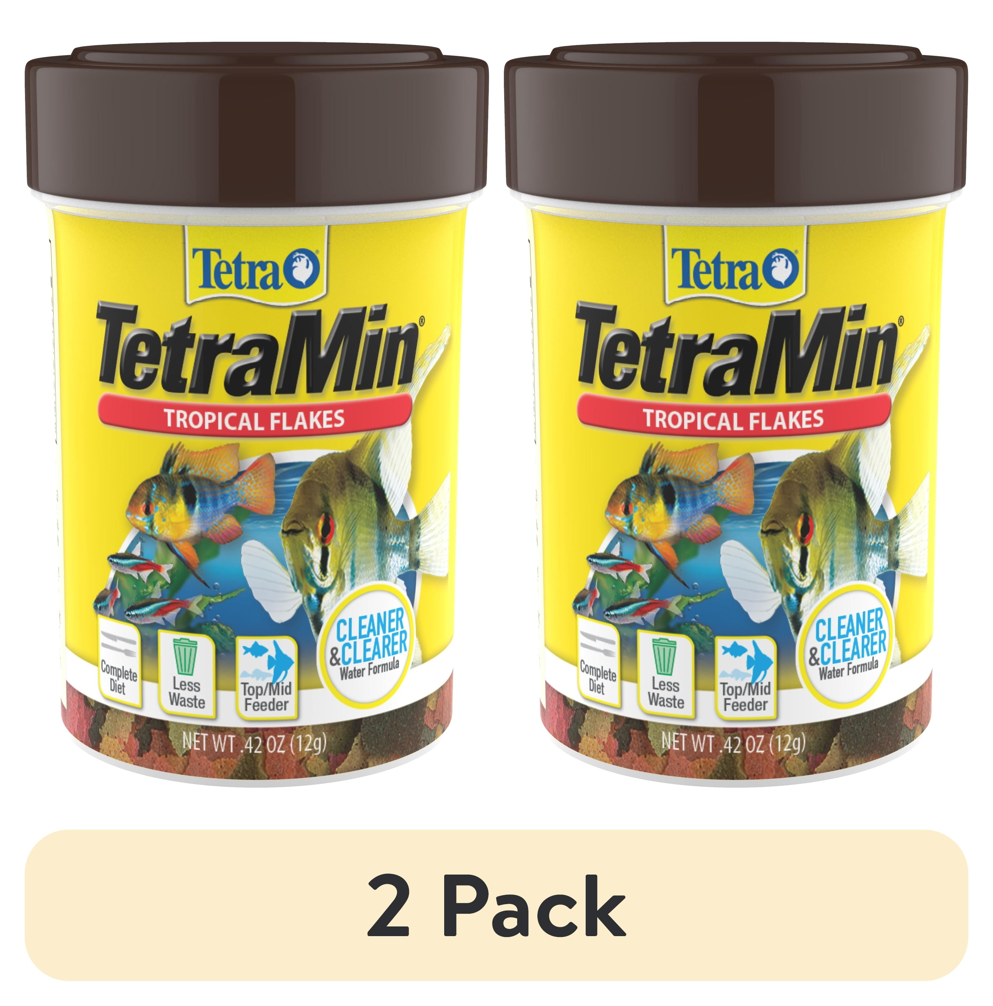 (2 pack) Tetra TetraMin Tropical Flakes, Nutritionally Balanced Fish Food, 0.42 oz.