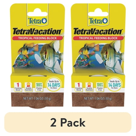 (2 pack) Tetra Vacation Tropical Feeding Block, Feeds Fish up to 14 Days, 1.06 oz., 1 Block