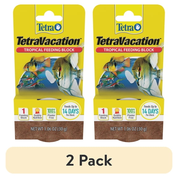 (2 pack) Tetra Vacation Tropical Feeding Block, Feeds Fish up to 14 Days, 1.06 oz., 1 Block