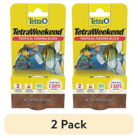 (2 pack) Tetra Weekend Tropical Feeding Block, Feeds Fish up to 5 Days, 0.85 oz.
