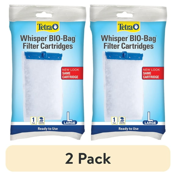 (2 pack) Tetra Whisper Bio-Bag Ready-to-Use Disposable Filter Cartridge for Aquariums, Large, 1 Count