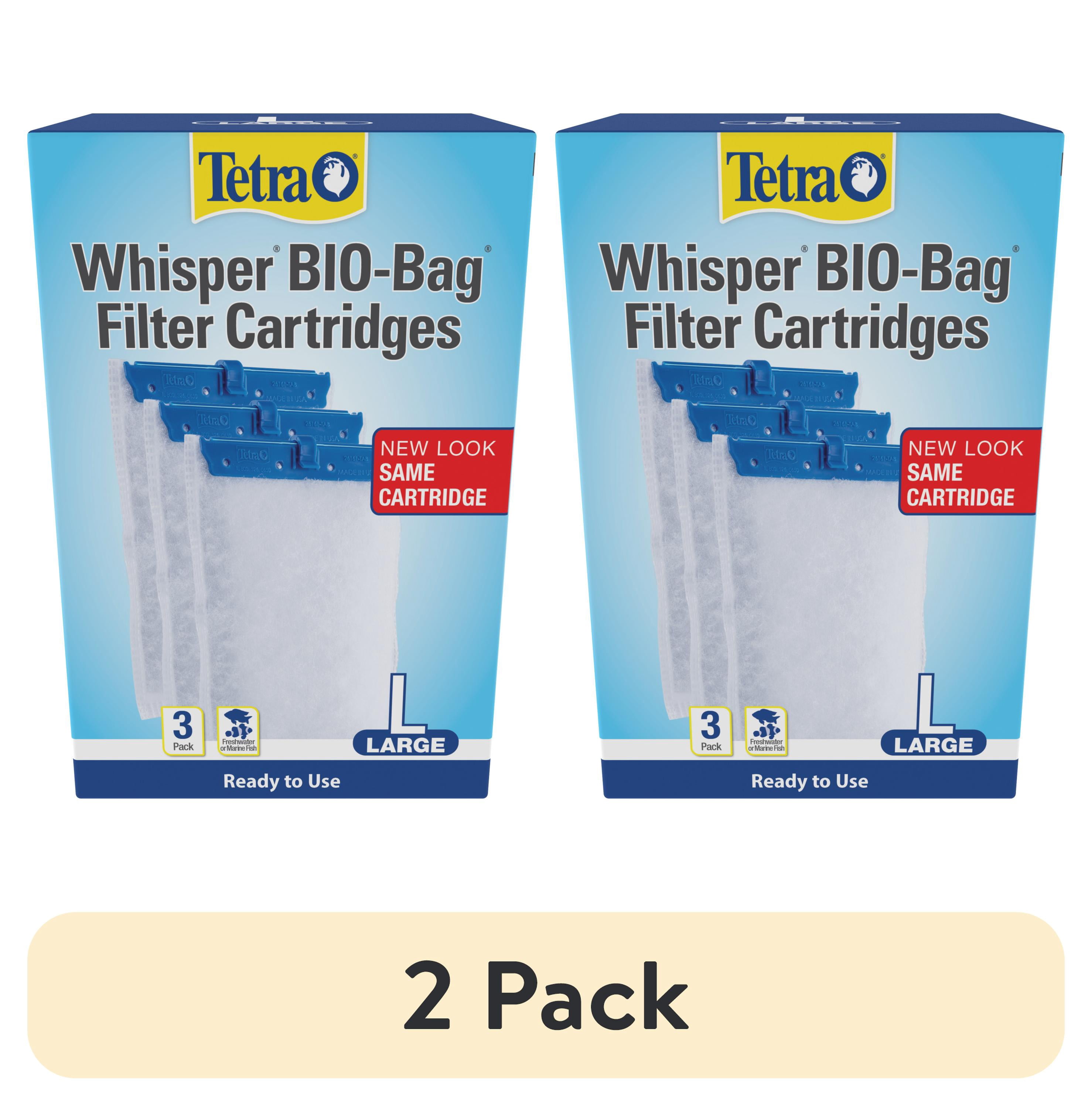 (2 pack) Tetra Whisper Bio-Bag Ready-to-Use Disposable Filter Cartridges for Aquariums, Large, 3 Count
