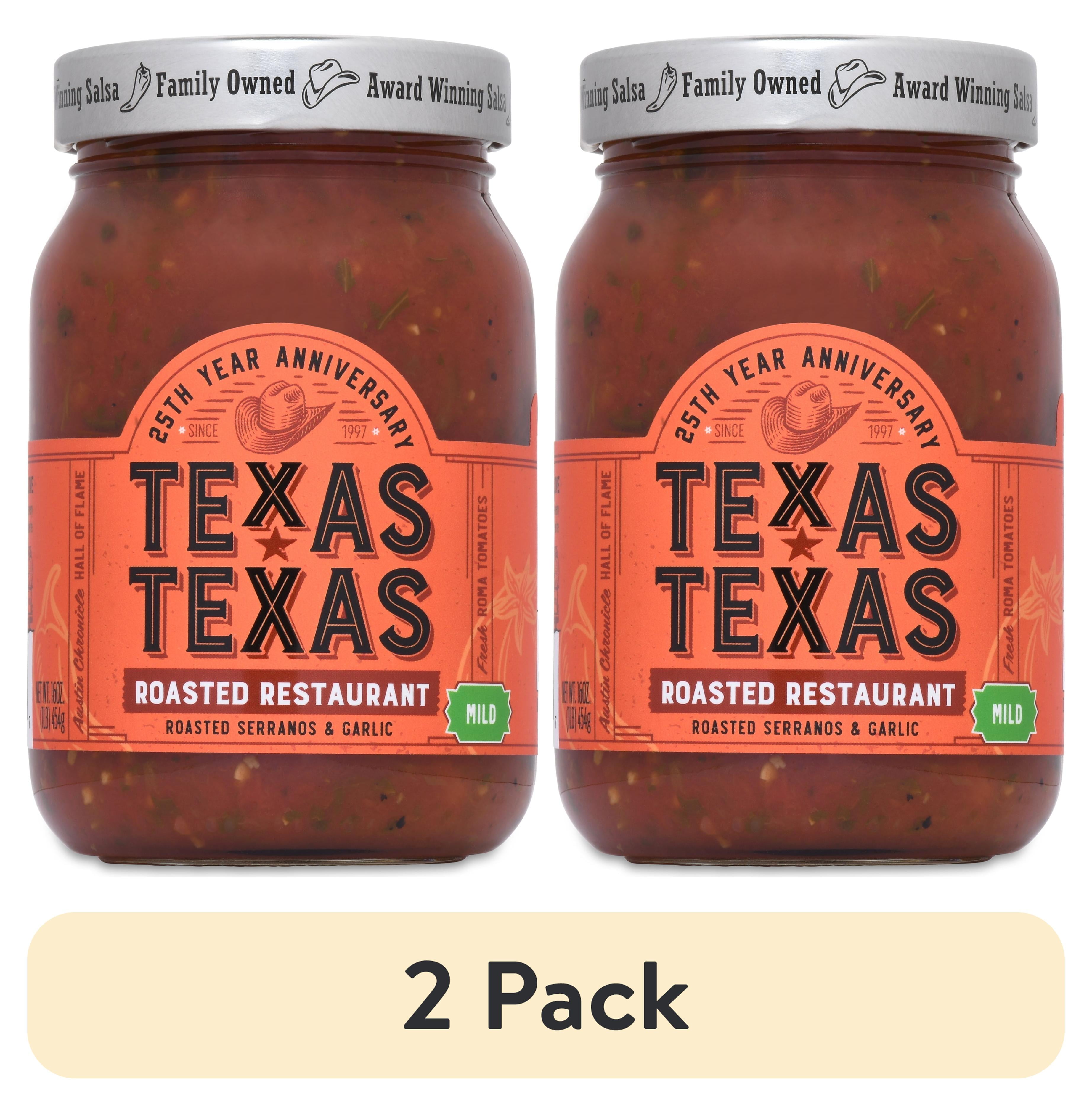 (2 pack) Texas Texas Roasted Restaurant Style Mild Salsa 16 oz Jar