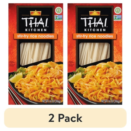 (2 pack) Thai Kitchen Gluten Free Gluten Free Stir Fry Rice Noodles, 14.0 oz Box