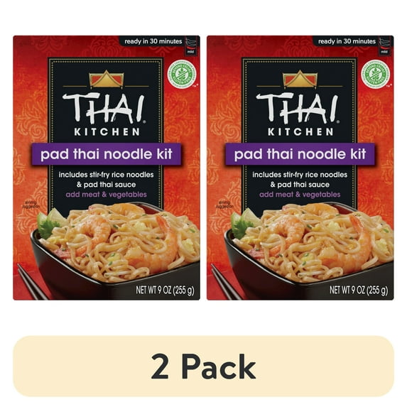 (2 pack) Thai Kitchen Gluten Free Gluten Free Pad Thai Noodle Kit, 9.0 oz Box