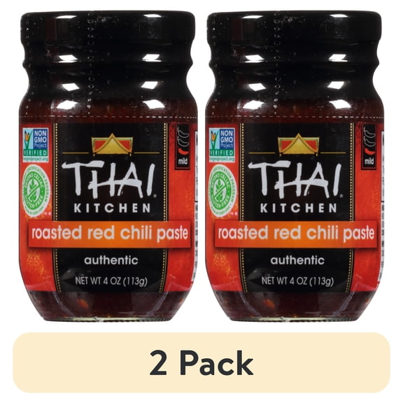 (2 pack) Thai Kitchen Gluten Free Gluten Free Roasted Red Chili Paste, 4.0 oz Jar