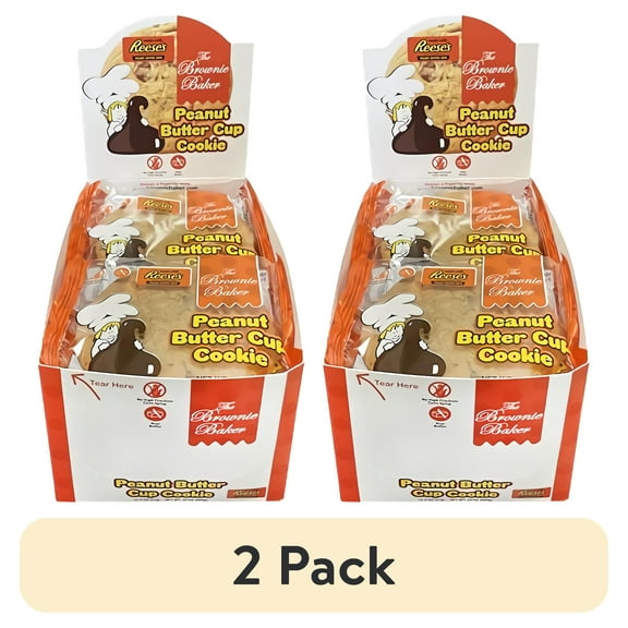 (2 pack) The Brownie Baker Peanut Butter Cup Cookies | 2 Ounce | 12 Count