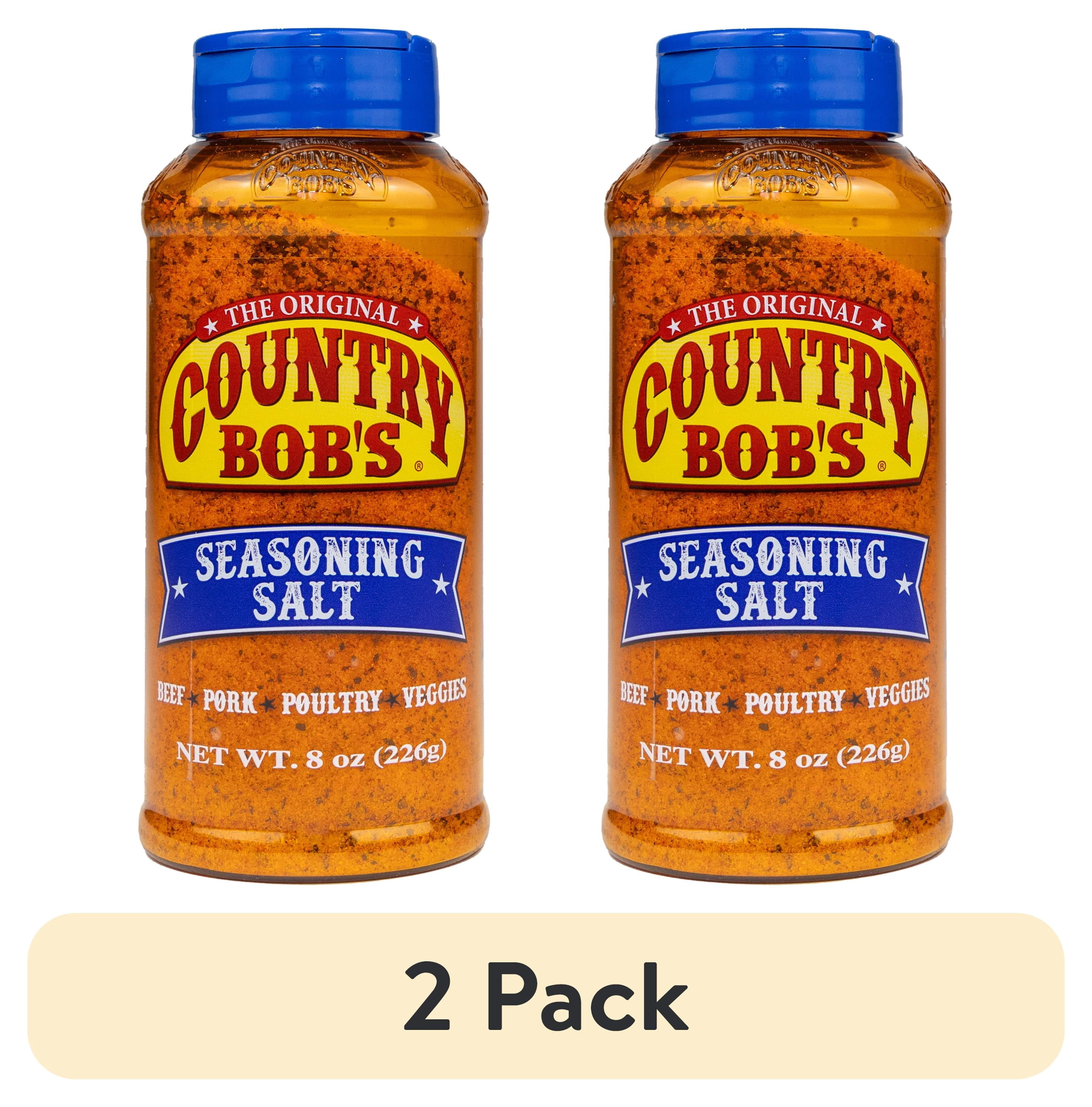 (2 pack) Country Bob's Seasoning Salt for Barbecue & Seasoning, 8oz ...