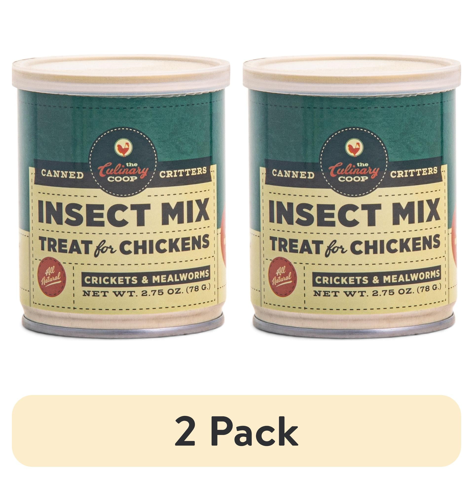 (2 pack) The Culinary Coop Canned Cricket and Mealworm Chicken Treat 2.75oz