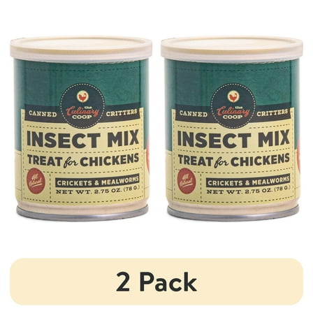 (2 pack) The Culinary Coop Canned Cricket and Mealworm Chicken Treat 2.75oz