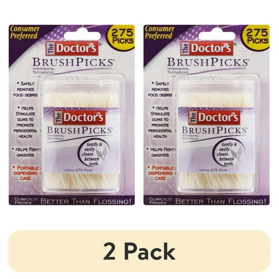 (2 pack) The Doctor's Brush Picks Interdental Toothpicks - 275 CT