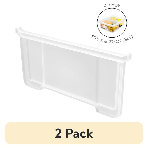 (2 pack) The Home Edit Additional Dividers for 37 Quart Storage Bin, Adult, Set of 4