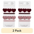 thumbnail image 1 of (2 pack) The Home Edit Felt Heart Hair Clips and Bobby Pins, Pink and Maroon, 4 Count, 1 of 7