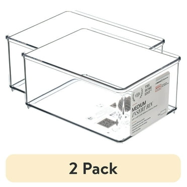(2 pack) The Home Edit Medium Clear Storage Bin Organizer Insert, 1 Piece, 6.24" x 2.95" x 4.68"