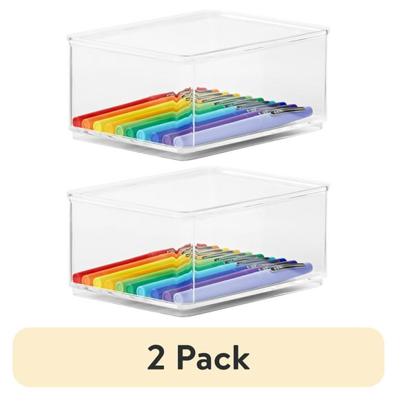 (2 pack) The Home Edit Medium Clear Storage Bin Organizer Insert, 2 Piece, 6.24" x 2.95" x 4.68"